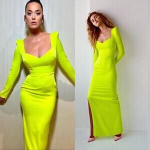 Alex Perry Neon Yellow Long Sleeve Dress